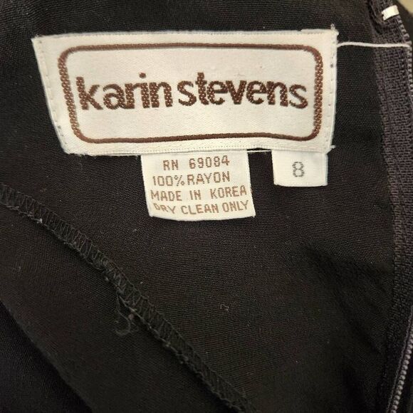 Karin Stevens size 8 black vintage 80's peter pan collar Gothic academia librari - Picture 3 of 6